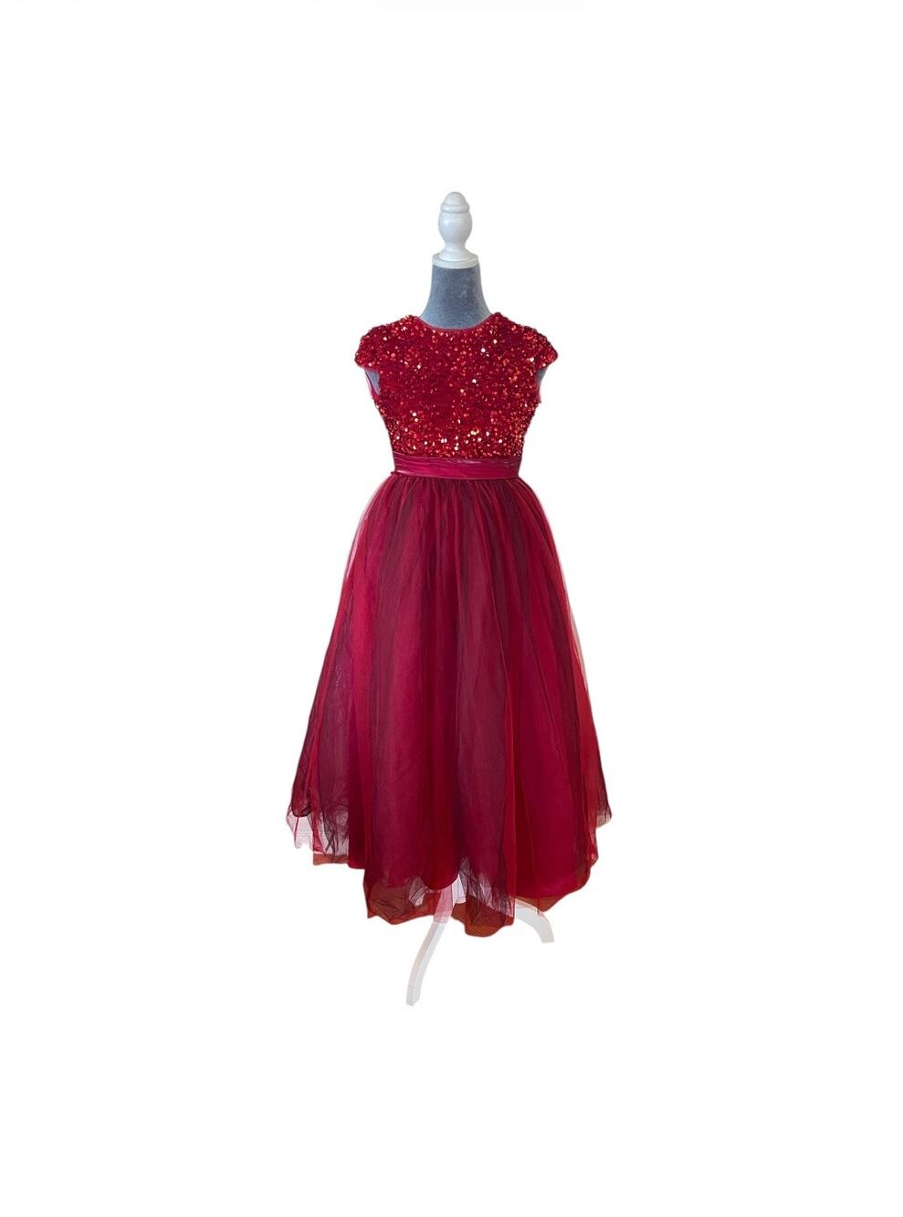 Special Occasion Red Sequins Dress Small